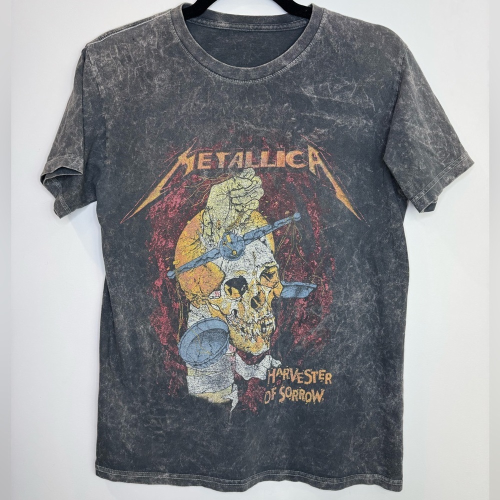 Metallica Harvester of sorrow Gray Graphic T-Shirt